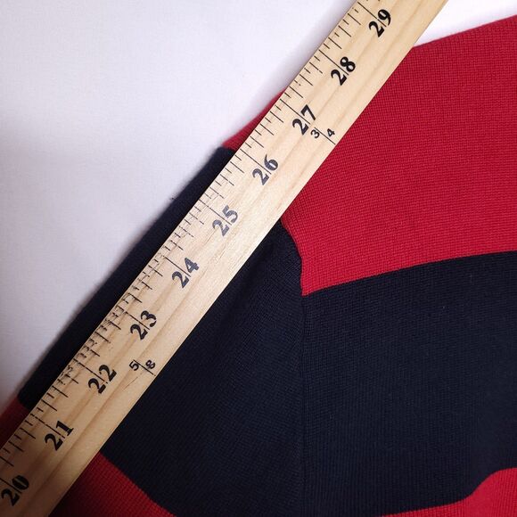 Nautica Sweater Mens XXL Striped Red, Navy Rugby 1/4 Zip - Picture 8 of 10